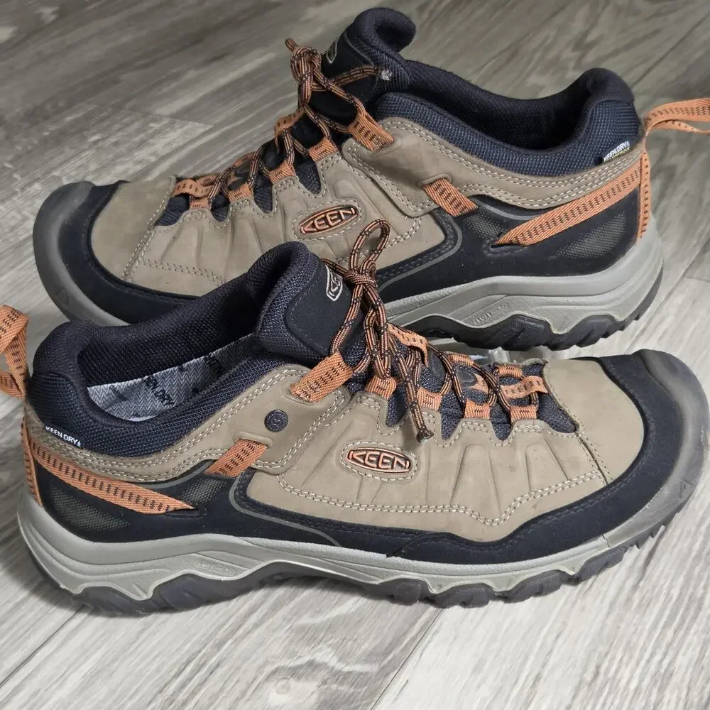 KEEN Targhee IV Men's 13 Waterproof Hiking Shoes, Sea Turtle/Roasted Pecan Color